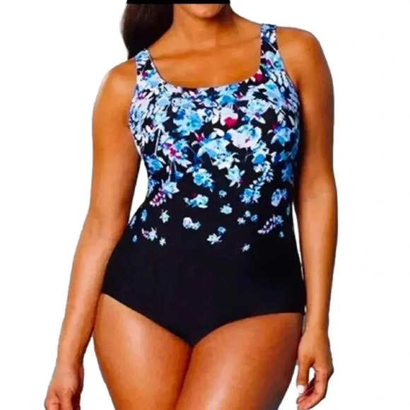 SWIMSUITS For All brand NWT Underwater Floral Sport One Piece Swimsuit in size 8 - Picture 1 of 12